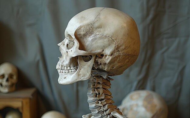 Photo un squelette pleine tête dans le style de photo de haute qualité représentation réaliste ia générative