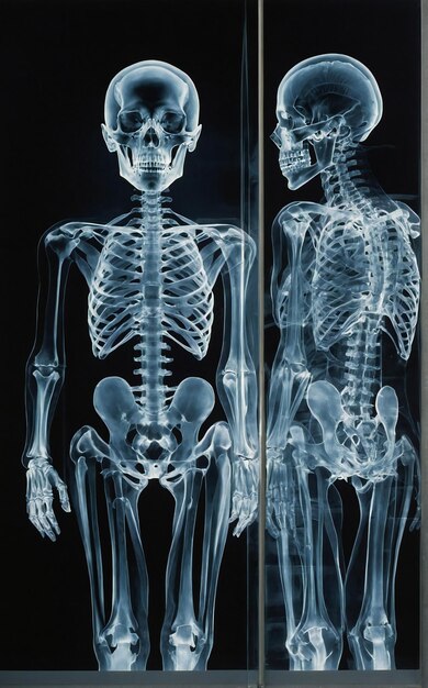 Photo un squelette avec un squelette et un corps humain.
