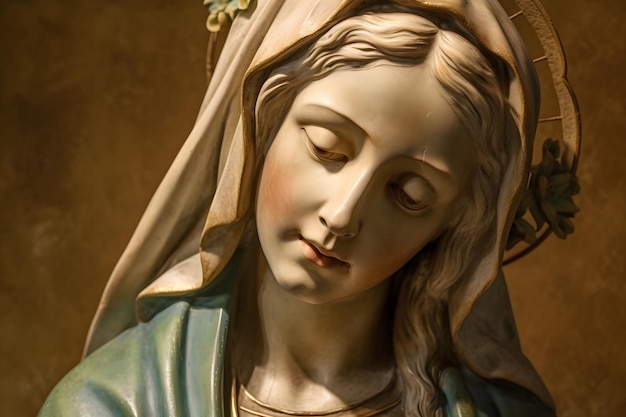 Photo st mary the virgin the mother of jesus statue generative ai