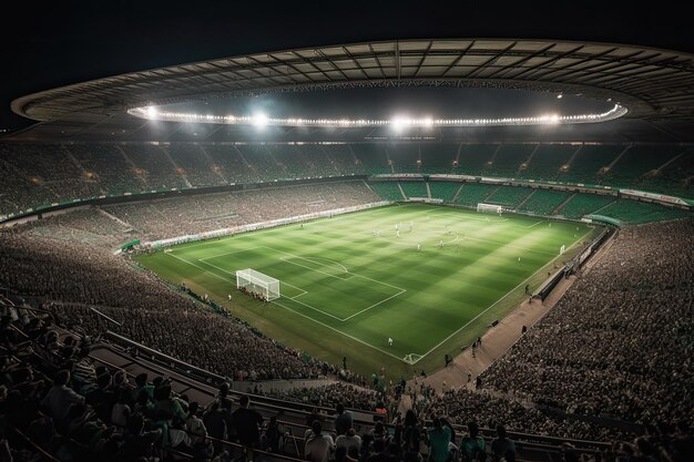 Stade bondé jeu passionnant passion pour le football IA générative