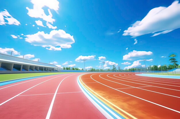 Le stade des compétitions d'athlétisme suit l'image générée par la technologie IA