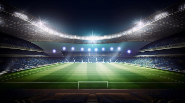 Stade avec fond de lumières généré par l'IA