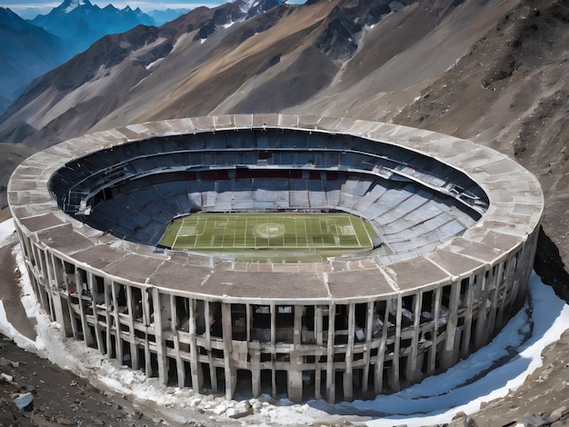 Photo un stade de football abandonné