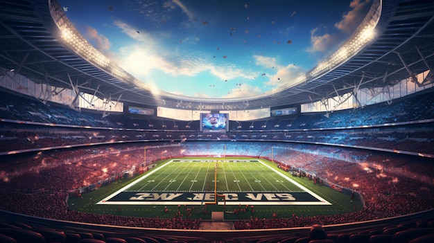 Stade de football américain dans un match du Super Bowl