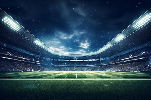 Photo stade de football américain illuminé