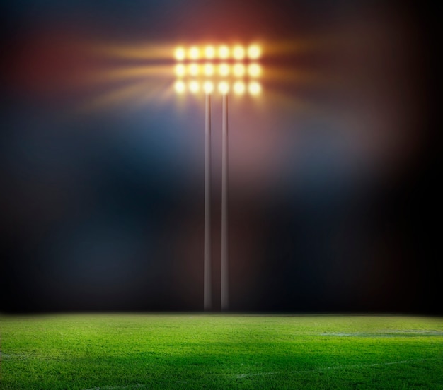 Stade De Football Avec Des Lumières Vives