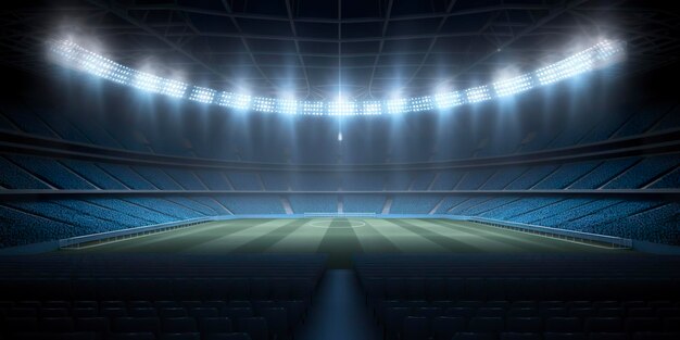 Le stade de football la nuit Generative AI