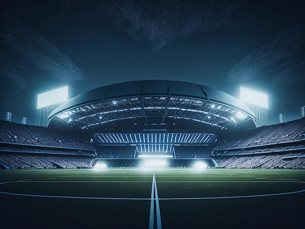 Stade de football photo gratuit la nuit générative ai