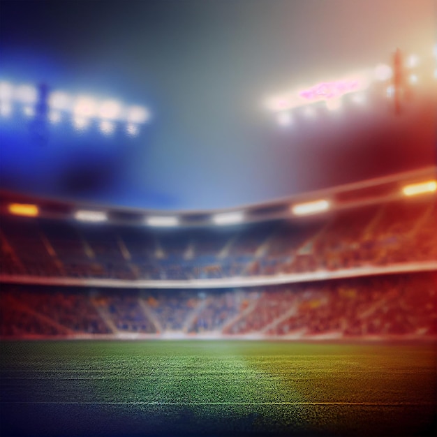Stade de football sportif arrière-plan flou Image générée par l'IA