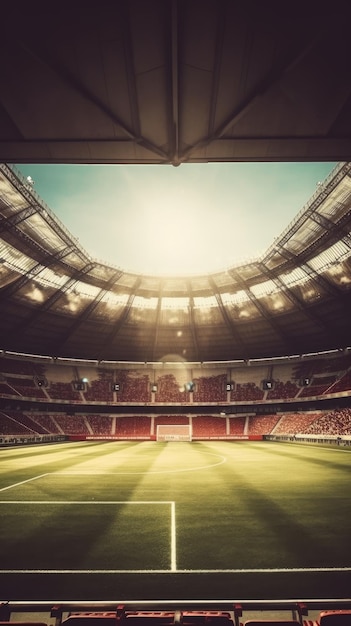 Stade de football vintage Concept d'excitation et d'énergie AI générative