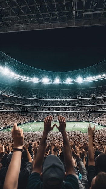 Un stade avec une foule de gens dans les gradins