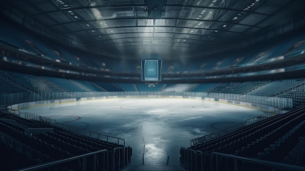 Stade de hockey et patinoire vide Generative Ai