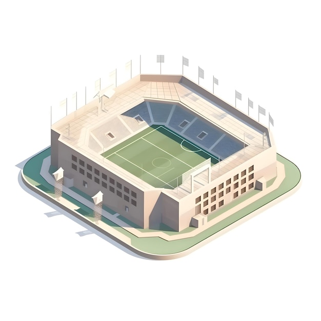 Stade isométrique isolé sur fond blanc Illustration vectorielle