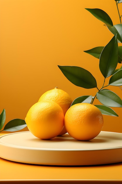 Staging du produit avec des fruits d'orange