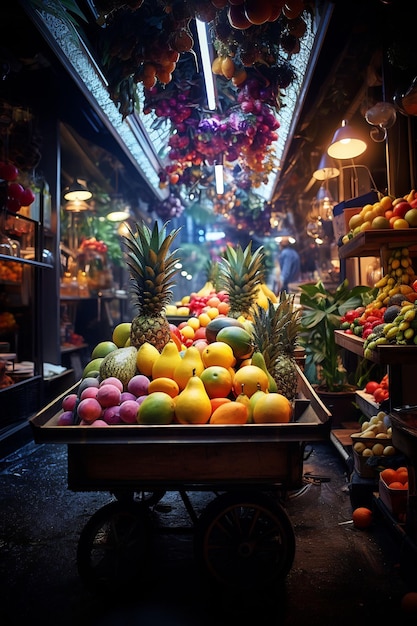 stand de fruits sur un marché