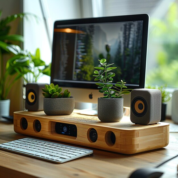 Stand de moniteur avec papier peint USB Hub intégré