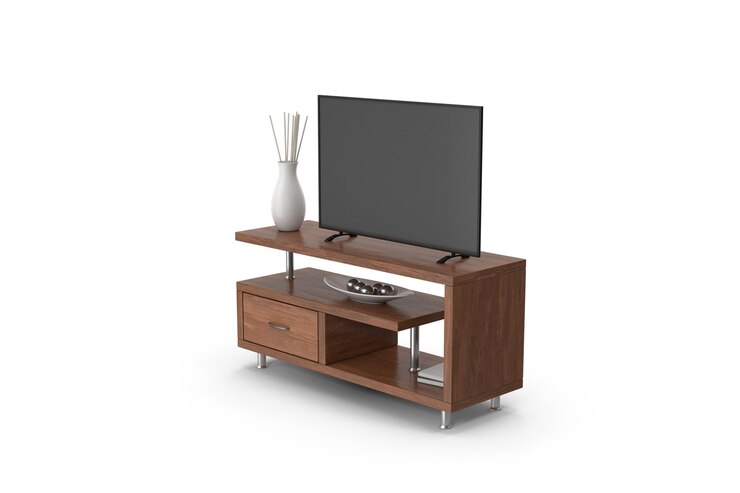 Photo stand de téléviseur avec bois foncé