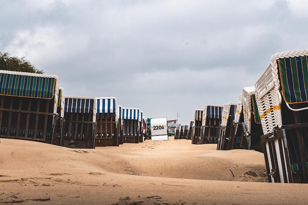 Standkörbe am Meer