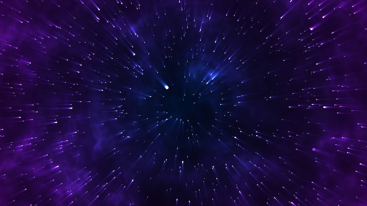 Photo star volant dans l'espace, pour les films scientifiques