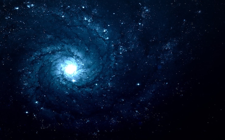 Photo starfield dans l'espace lointain à plusieurs années-lumière de la terre. éléments de cette image fournis par la nasa