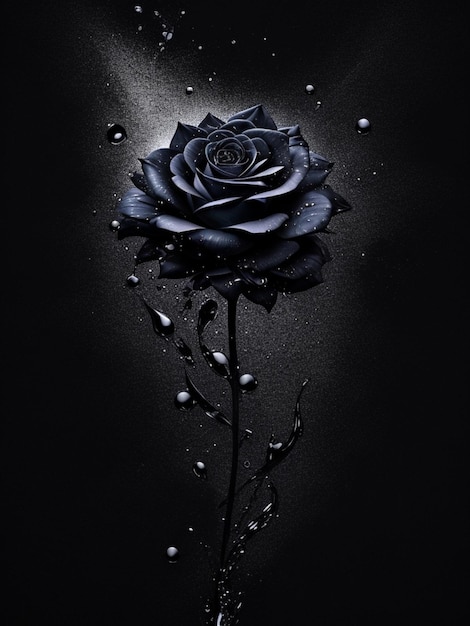 stary black Rose fleur splash arts esthétique