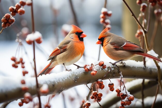 Une station d'alimentation des oiseaux en hiver