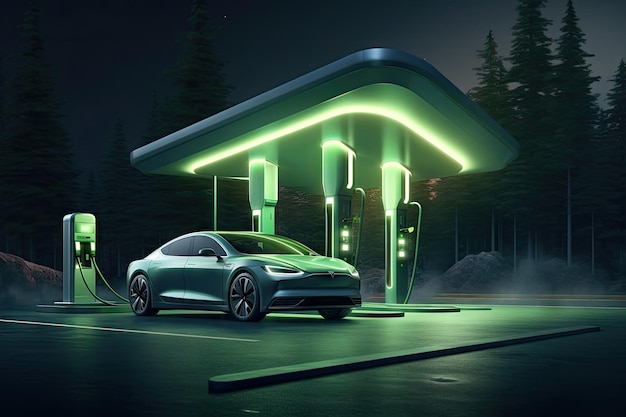 Station de charge électrique énergie verte énergie électrique voiture
