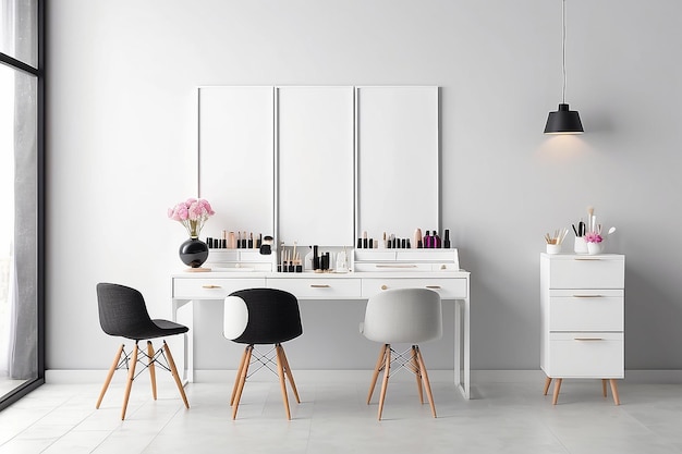 Station de manucure de salon d'ongles Mockup Espace blanc blanc pour votre conception