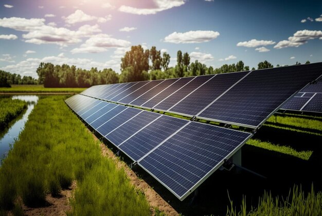 Station de panneaux solaires photovoltaïques générative ai