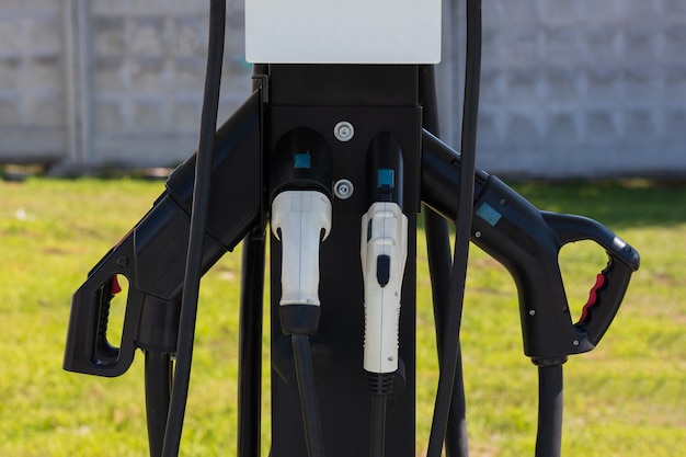 Photo une station de recharge pour voiture électrique, photo en gros plan