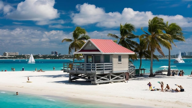 Station de sauvetage sur la plage de Miami, en Floride, aux États-Unis.