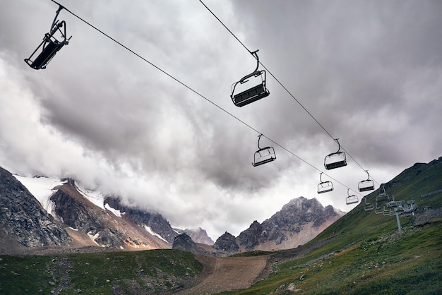 Station de ski à la montagne