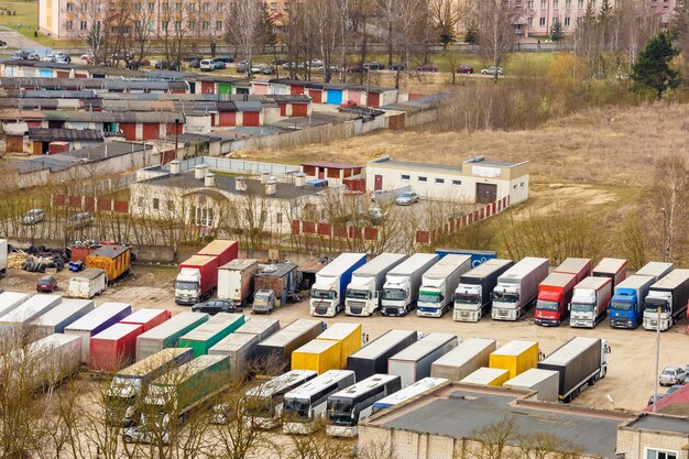 Stationnement pour camions à vol d'oiseau