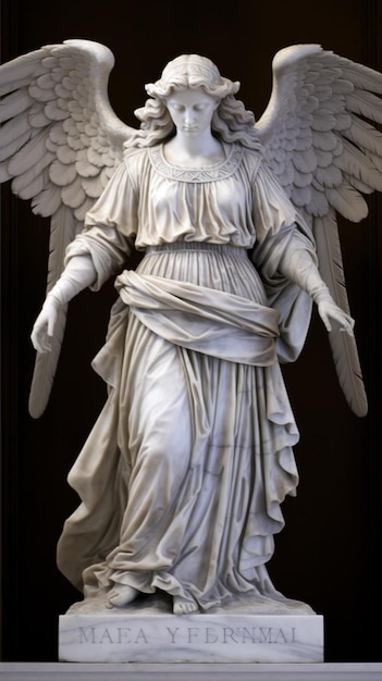 Photo une statue d'un ange avec le mot ange dessus