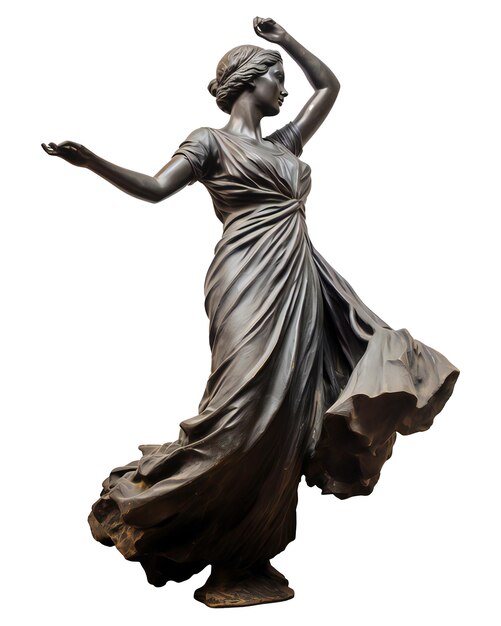 une statue de basalte dynamique gracieuse d'époque