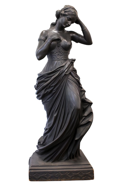 une statue de basalte dynamique gracieuse d'époque