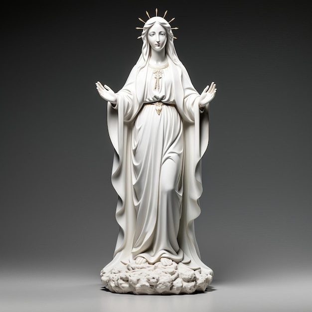 Photo une statue blanche de la vierge marie