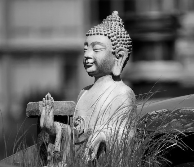 Photo statue de bouddha contre le bâtiment