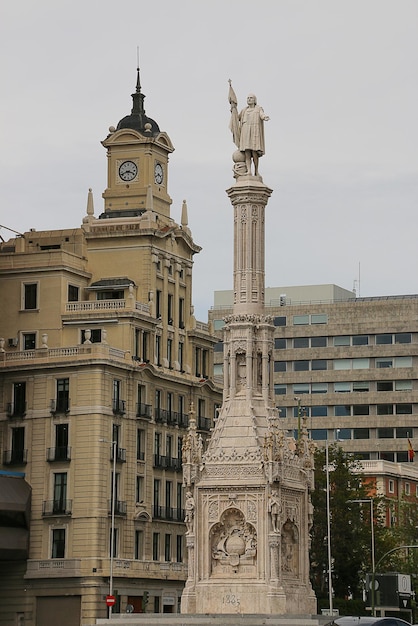 Statue de Christophe Colomb à Madrid, Espagne.