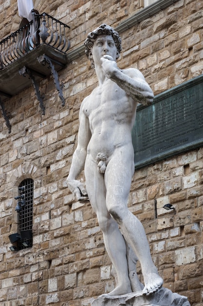 Statue de David de Michel-Ange sur la Piazza della Signoria à Florence