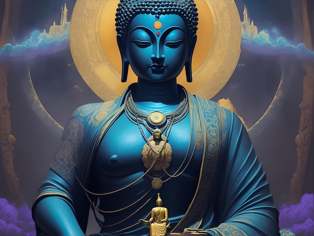 Statue de Dieu Bouddha Illustration créée à l'aide d'une intelligence artificielle