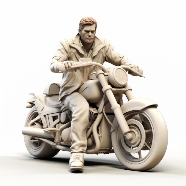 Statue dynamique en 3D de Sébastien sur la modélisation de surfaces dures de motos