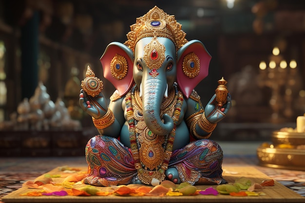 Statue de Ganesha Ganpati 3D