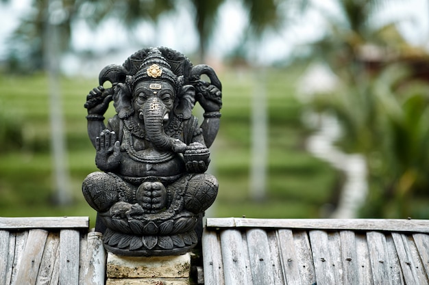 Photo statue de ganesha en pierre à bali