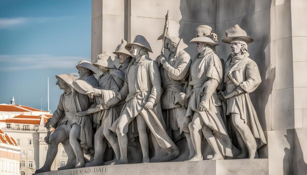 Photo une statue d'un homme avec un chapeau qui dit le temps dessus