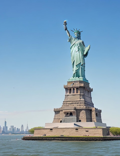 Photo la statue de la liberté sur l'île de la liberté à new york