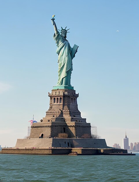 Photo la statue de la liberté sur l'île de la liberté à new york