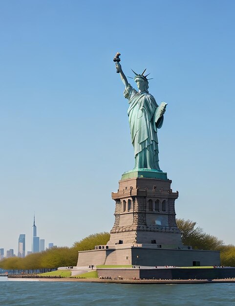 La statue de la liberté sur l'île de la liberté à New York