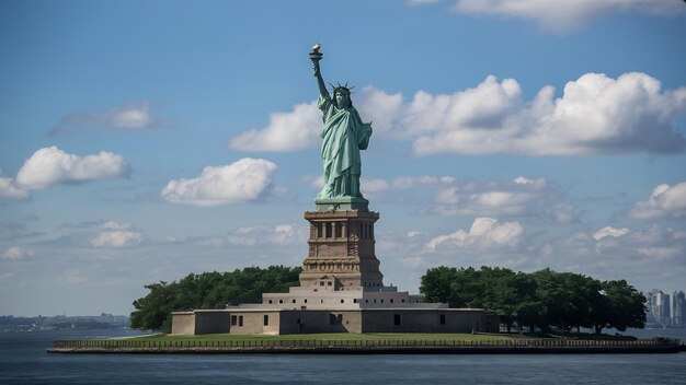 La statue de la liberté et l'île de la liberté