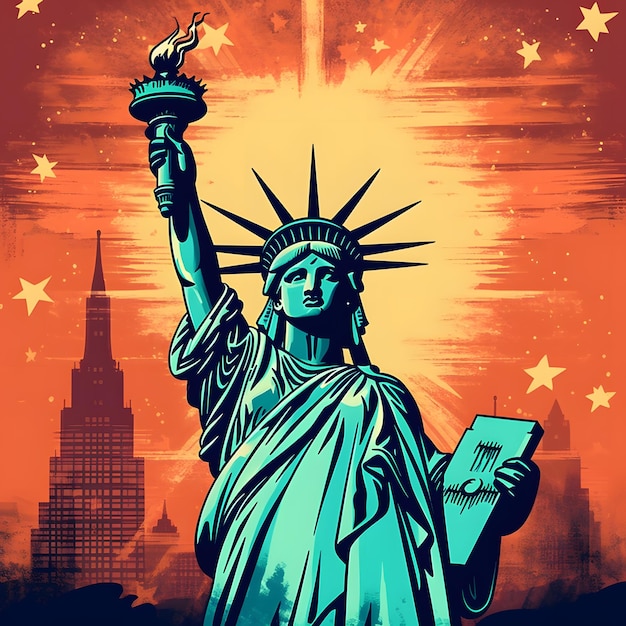 Statue de la Liberté Jour de l'Indépendance Américaine